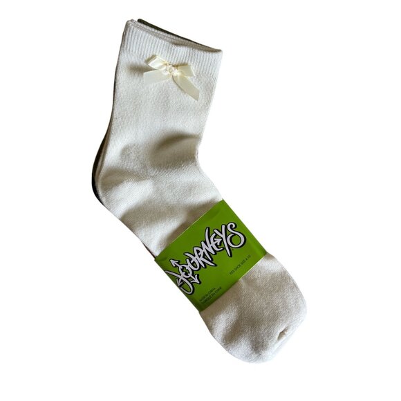 New! Journeys Bow Ankle Socks Pack of 5 Coquette Feminine Multicolor - Picture 1 of 5